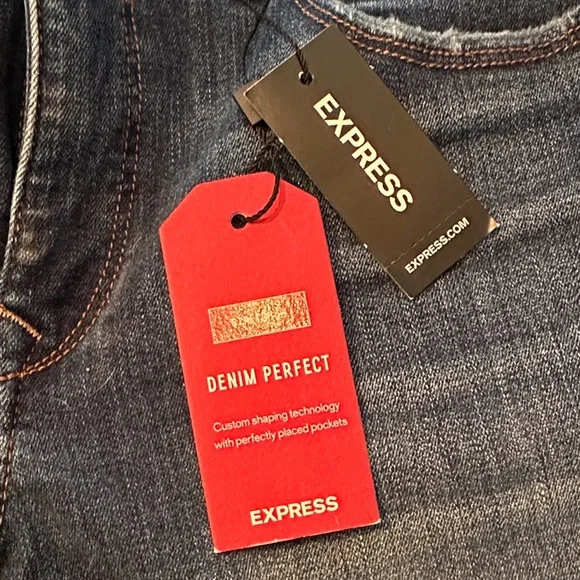 Express Denim Perfect Women's Dark Blue Jeans - Picture 2 of 6